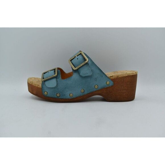 Kork Ease Womens Size 9 Saffron Turquoise Full Grain Leather Slide Sandals Shoes - Picture 5 of 12